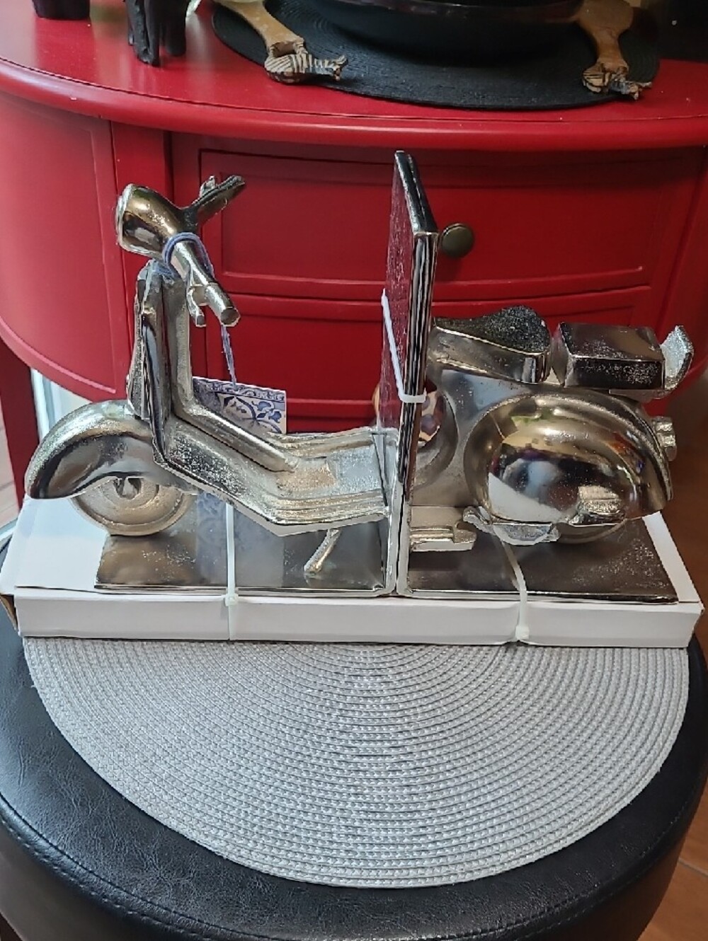 Stanley Silver Scooter Bookend Pair